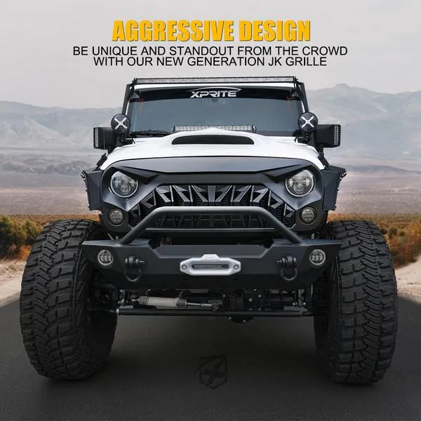 Xprite Grill Jeep Wrangler JK (2007-2018) Venom Series w/ Teeth / Fangs